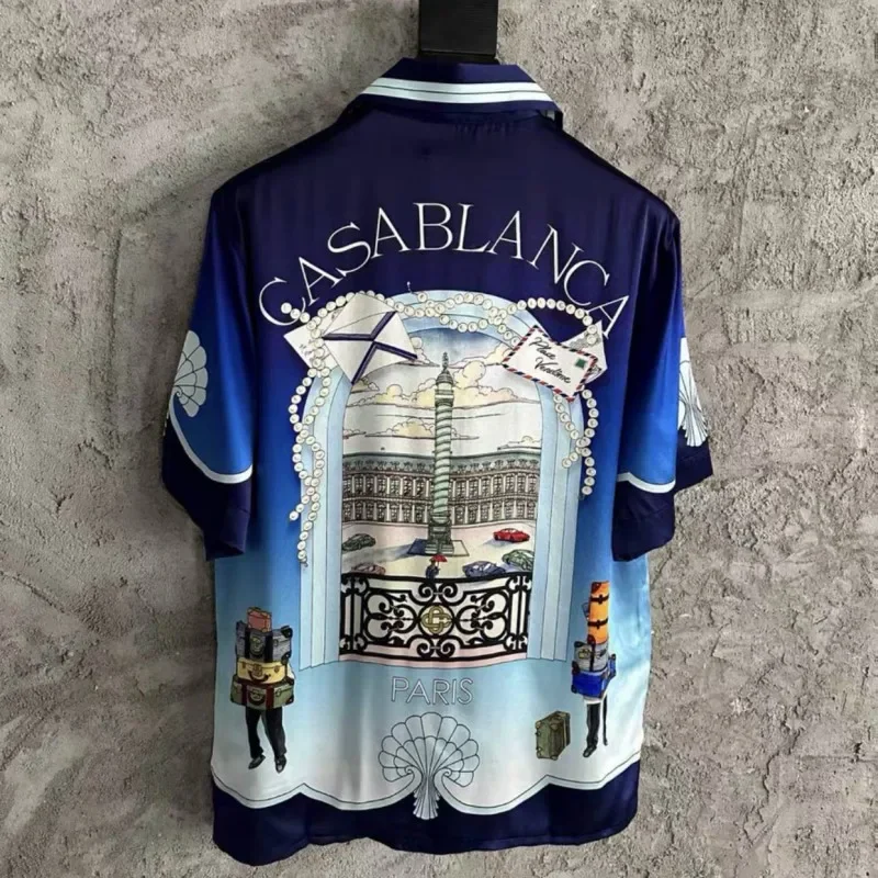 

Прямая поставка, гавайская рубашка с коротким рукавом и принтом «дабланка»