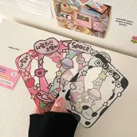 MINKYS Kawaii Acrylic Milk Cow Cat Kpop Photocard Holder Photo Card Holder Bag Pendant School Stationery 2