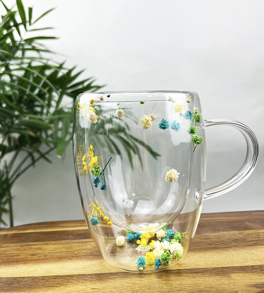 Tazza In Vetro A Doppia Parete Personalizzata Con Iniziale E Rosa – 350 Ml Con Sciarpa E Confezione Regalo – Regalo Per Compleanno Donna - 3