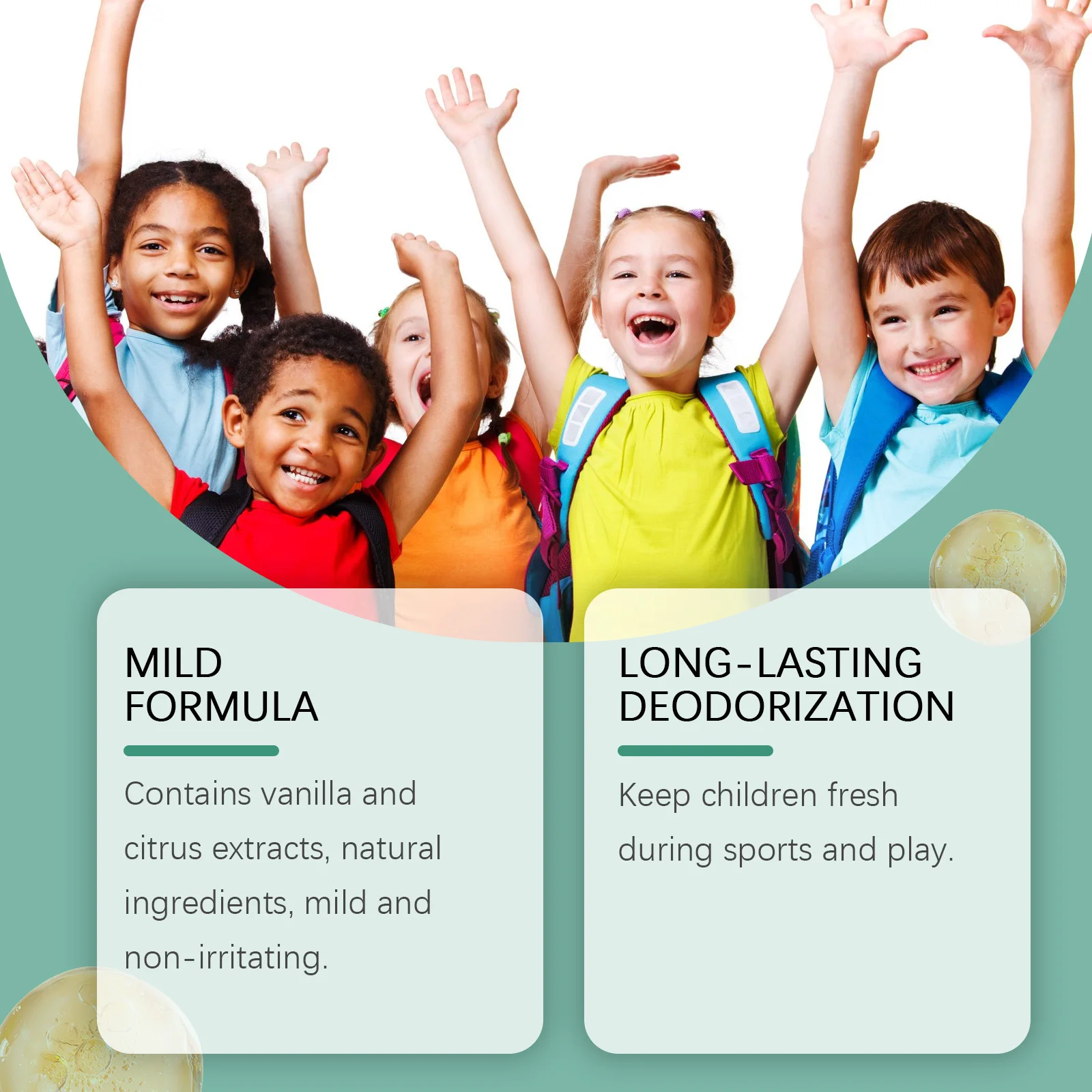 Wiieey 50ml Fresh Natural Deodorant For Kids Teens Aluminum Free Paraben Free Deodorant Burst Gentle And Non-Irritating Gifts