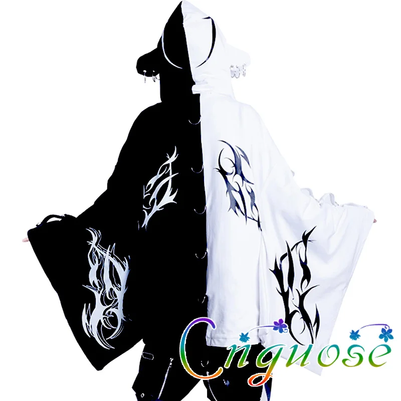 Japanese Y2K Yamamoto Rivet Chain Hooded Anime style neutral Top Jacket Men's clothing Long Sleeved jacket men's top cosplay