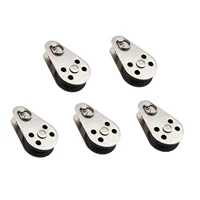 5PCS Stainless Steel M25 Pulley Block Hanging Wire Towing Wheel Lifting Wire Rope Cable Pulley Roller 1