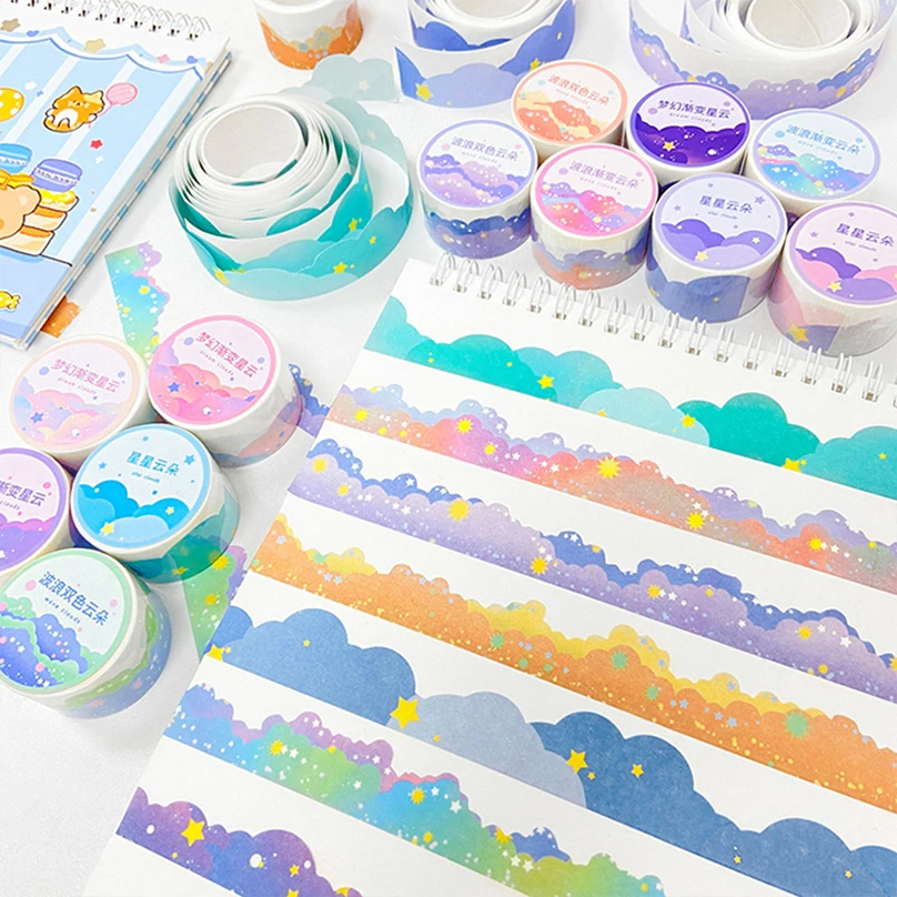 

Clouds Washi Tape Material Masking Tape Korean Stationery Diary Journal Supplies Decorative Adhesive Tape Scrapbooking Washitape