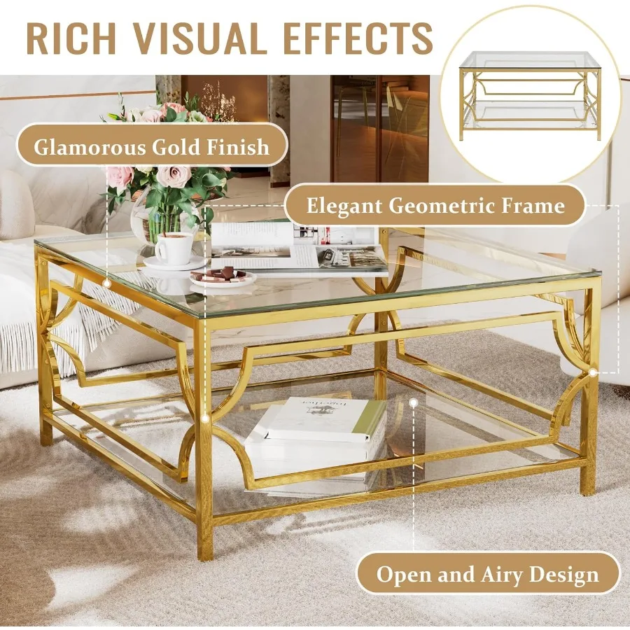 Modern Square Glass Coffee Table 3