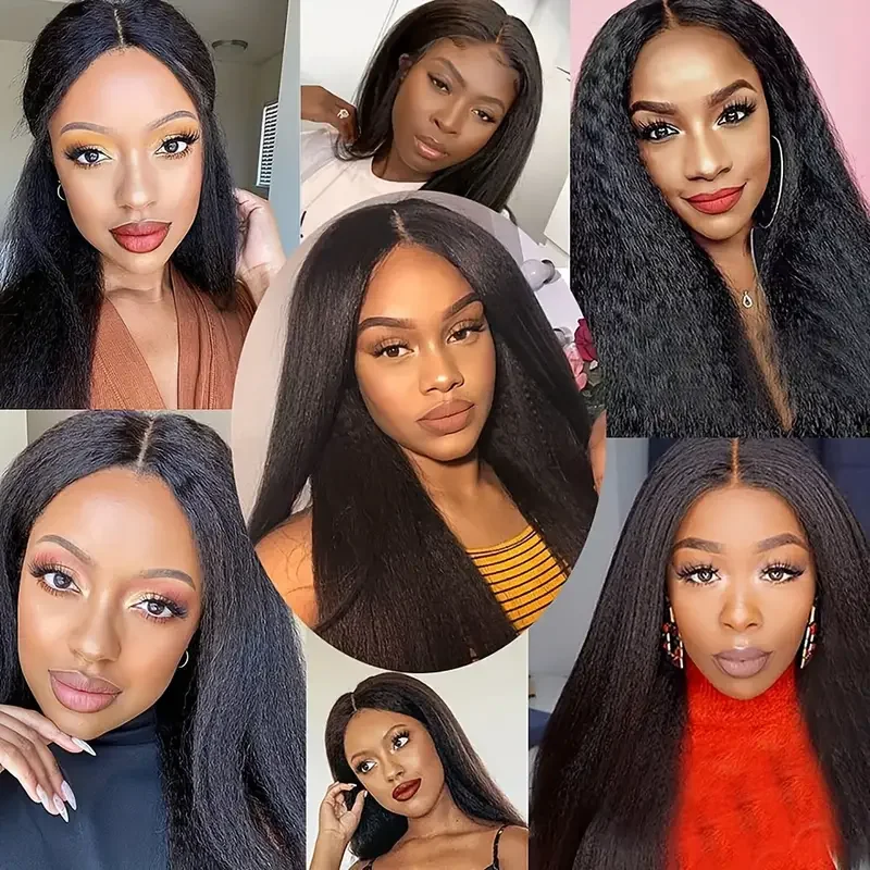 4*4 HD Lace Wig Kinky Straight Human Hair 13*4 13*6 Transparent Lace Frontal Wigs For Black Women images - 6
