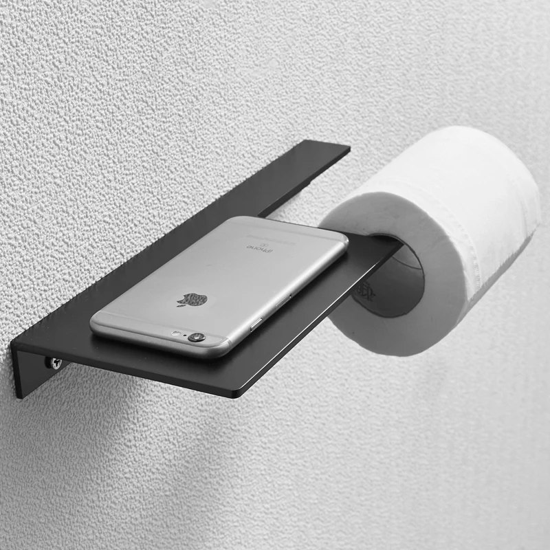 

Black Gold Silver Toilet Tissue Roll Paper Holder Bathroom Shelve Storage Towel Rack Wall Mounted Kitchen Basket Accessories