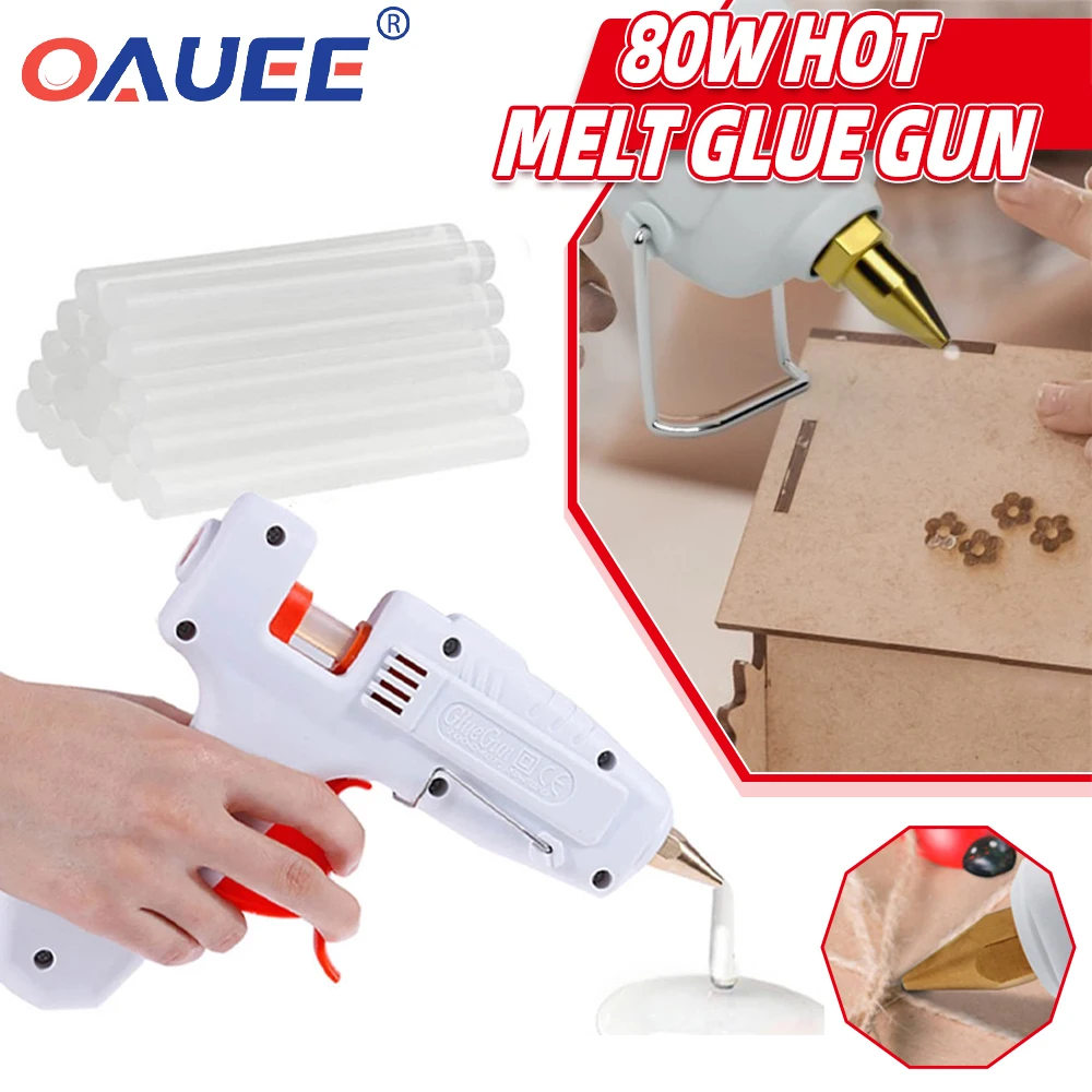 80W Hot Melt Glue Gun With 11*200MM Glue Stick DIY Mini Guns Adhesive Stick Hot Glue Gun Tools for Home Heat Tool