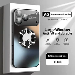 Titanium Ice Silk Touch Metallic Luxury Matte Case with Magsafe Lens Camera Cover - iPhone 15 Plus (Black)