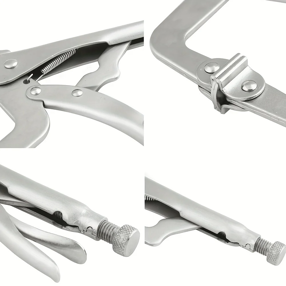 C Clamp, Adjustable Nickel Plated, Locking Pliers for Wood Working, Welding
