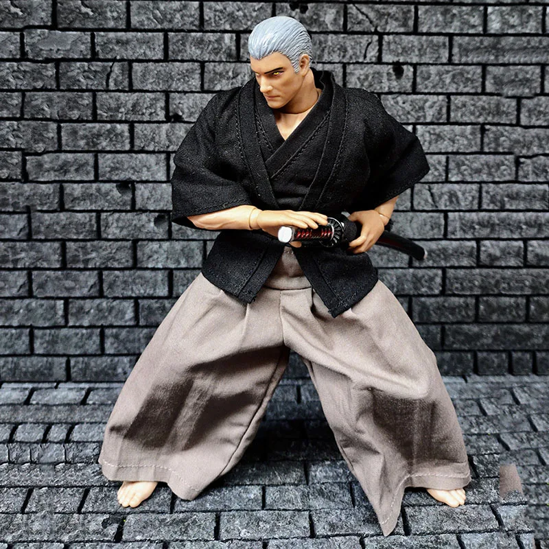 

Японская манга Ronin Samurai в масштабе 1/12, костюм, короткий халат и брюки, набор для 6-дюймовой экшн-фигурки MEZCO VT GW Strong Body