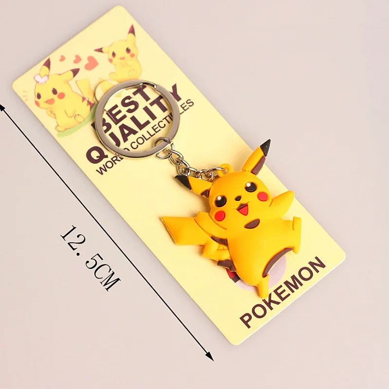 Pokemon Anime Marowak Abra Gengar Ponyta Porygon Alloy Silicone Keychain Accessories Pendant Bag Key Ring Pendant Birthday Gifts key chain