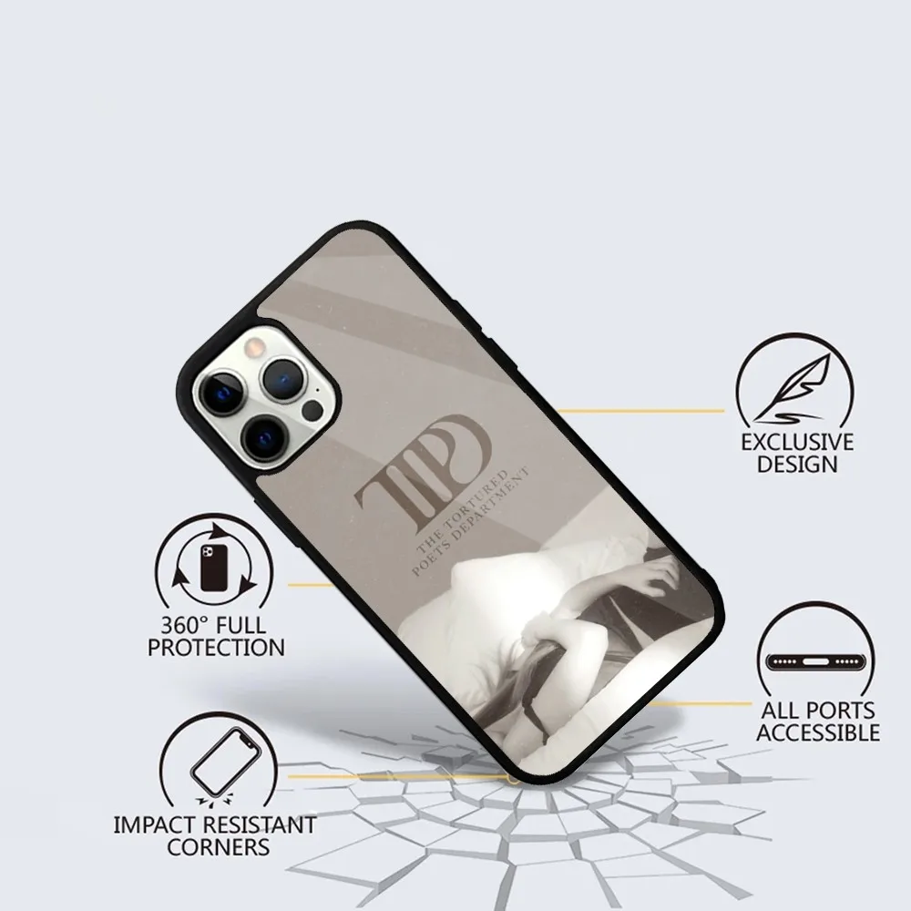 thumbnail image 1 of Funda para teléfono T-TaylorS TTPD S-SwiftS para iPhone 16, 15, 14, 13, 12, 11, Plus, Pro, Max Mini con carga inalámbrica magnética Magsafe, 1 of 5