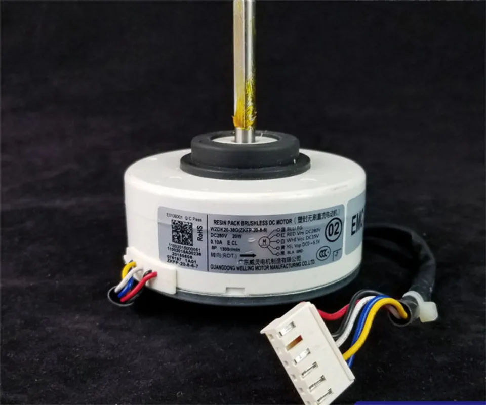 

100% New for Air Conditioner Motor WZDK20-38G-1 WZDK20-38G Fan Motor Good Working Midea Frequency Conversion Air Conditioner