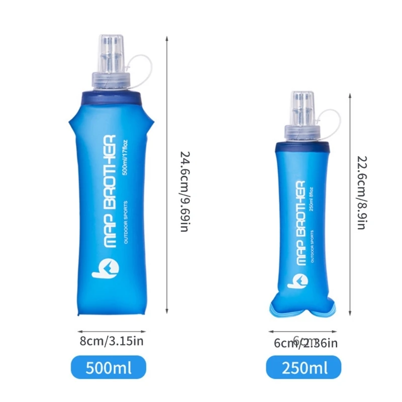 Running Sport  Soft Water Bottle Folding TPU Soft Flask Water Bag for Sports  Running Traveling Hiking Cycling 6