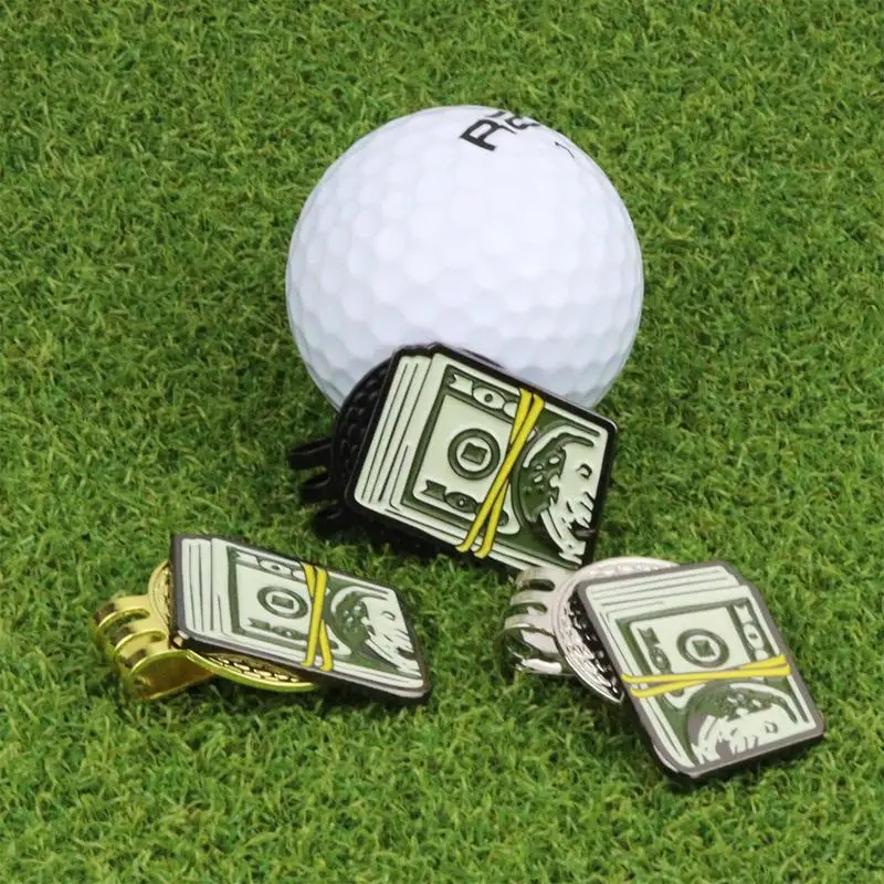 Dollar Bill Golf Ball Mark With Magnetic Golf Hat Clip Unique Funny Marker Training Aids For Boys Girl Kids Golfer Gift