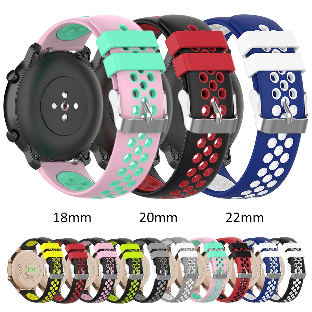 

Sport Watch Band 18mm Quick Release Soft Silicone Smartwatch Straps Replacement Wristband Width 20mm 22mm Traditional Watchband