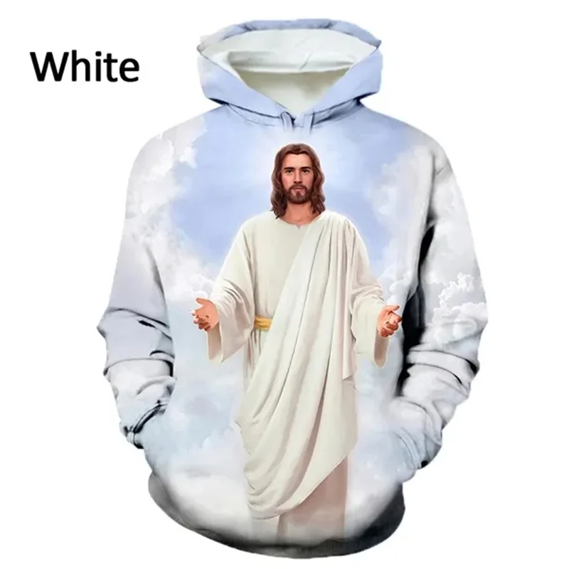 thumbnail image 1 of Sudadera con capucha y sudaderas con estampado 3D de la cruz de la fe cristiana para hombres y mujeres, sudadera informal con capucha y gráfico de Dios Jesús, 1 of 5