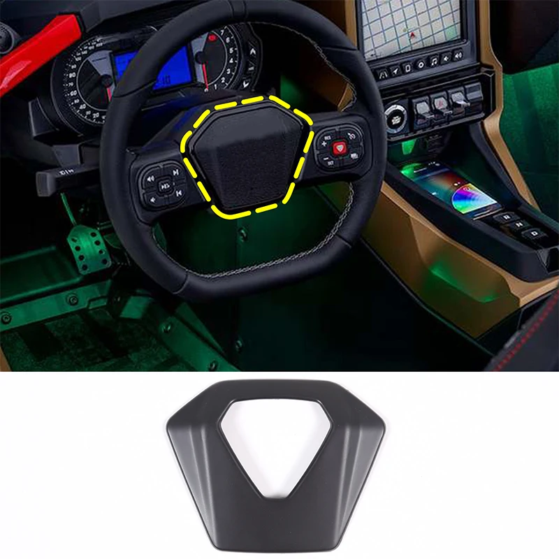 

For Polaris Slingshot 2020 2021 2022 2023 ABS Matte Black Car Steering Wheel Logo Cover Trim Sticker Car Accessories