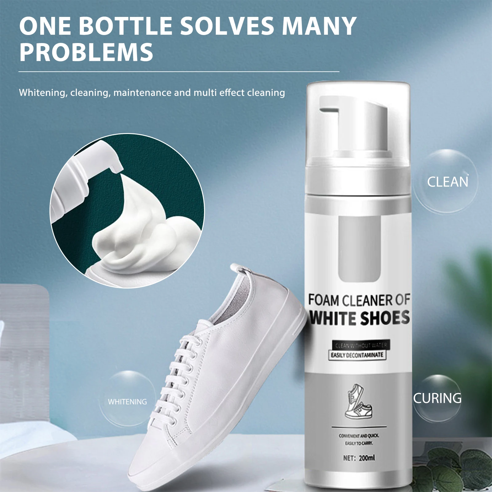 1pc Shoe Whitener Cleaner Without Brush/no-washing Suitable For