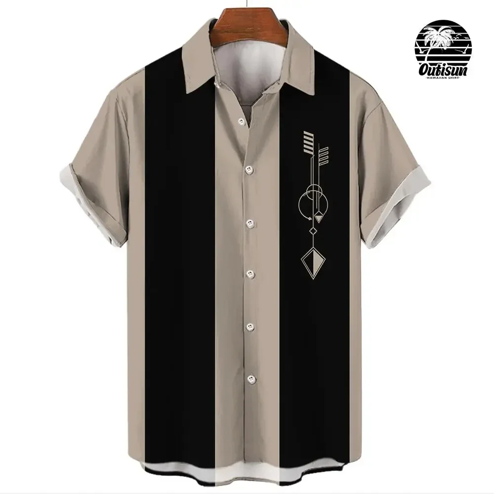 thumbnail image 1 of Camisa de hombre con estampado de flamencos, informal, con estampado 3D, con botones de solapa, para verano, estilo hawaiano, informal, tallas S a 5XL, 1 of 5