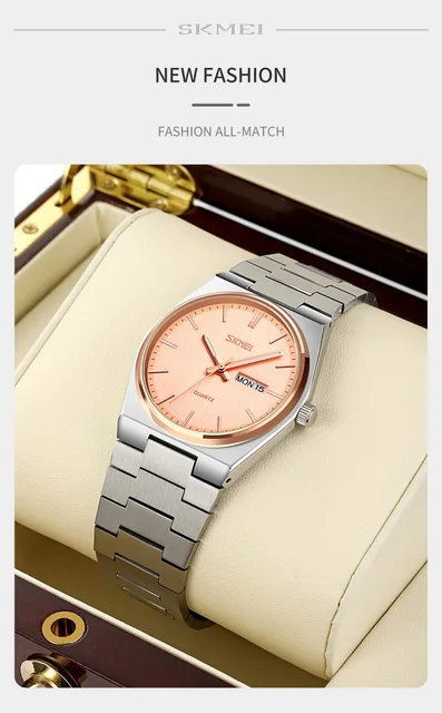 SKMEI 9288 Casual Quartz Watch Mens Clock Male Full Steel Time
