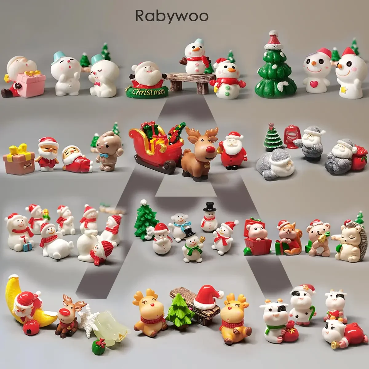 Merry Christmas Tree Santa Claus 2023 Room Decoration Fairy Terrarium Snowman Elk Miniature Gift Xmas Box Navidad 2024 Gnome A