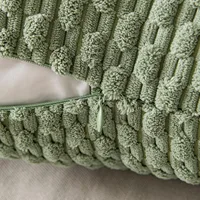Striped Cushion Cover Green Corduroy Pillowcases Decorative Pillows for Sofa 18x18 Inch Throw Pillow Farmhouse Home Decor 1Pcs 4