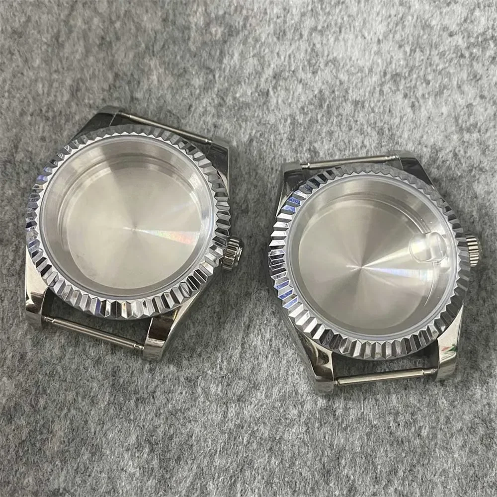 

Fluted Bezel 39mm Case 5ATM Waterproof Sapphire Glass Mirror Watch Case Kits for NH35 NH36 Movement Watch Modification Parts