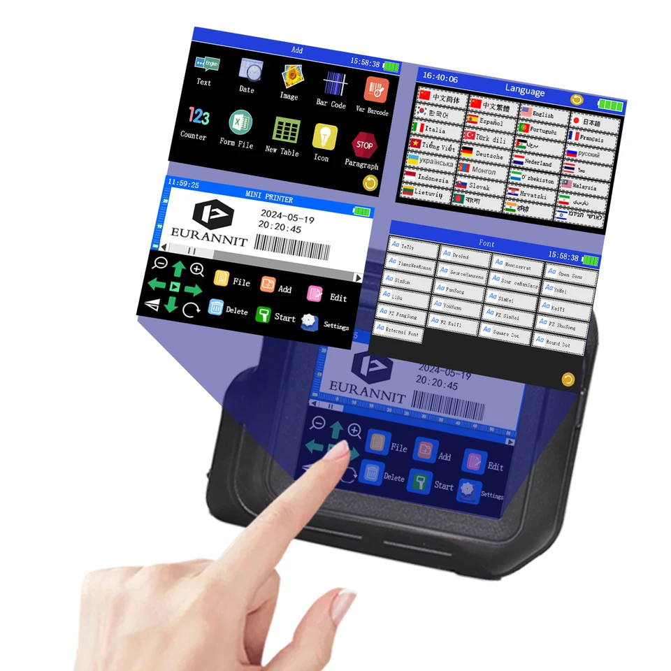 Eurannit 0.5" Original 42ml Quick-Drying ER520 Ink Cartridge For 0.5inch/12.7mm Handheld Inkjet Printer E15/E98/E11/E12/E16/E18/E40, Black