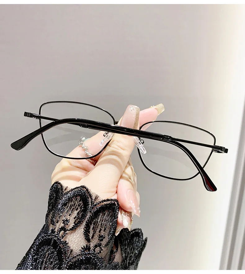 Farbwechselnde Anti-Blaulicht-Myopiebrille mit Metallrahmen und Cat-Eye-Stil 022 – Detail 8