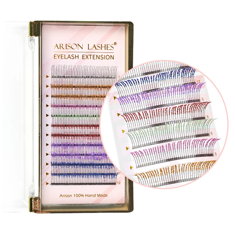 Fashion Glitter Eyelash Extension With Diamond C Curl Makeup Individual