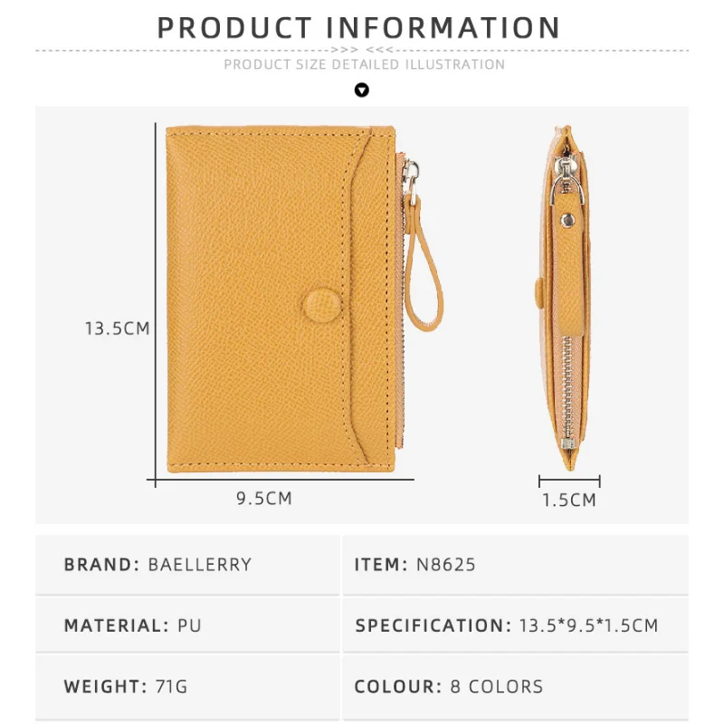 Mini Short Small Wallet Ladies Card Holder Multifunctional Fashion new Credit Card Holder Zipper Coin Purse Key Change Money Bag