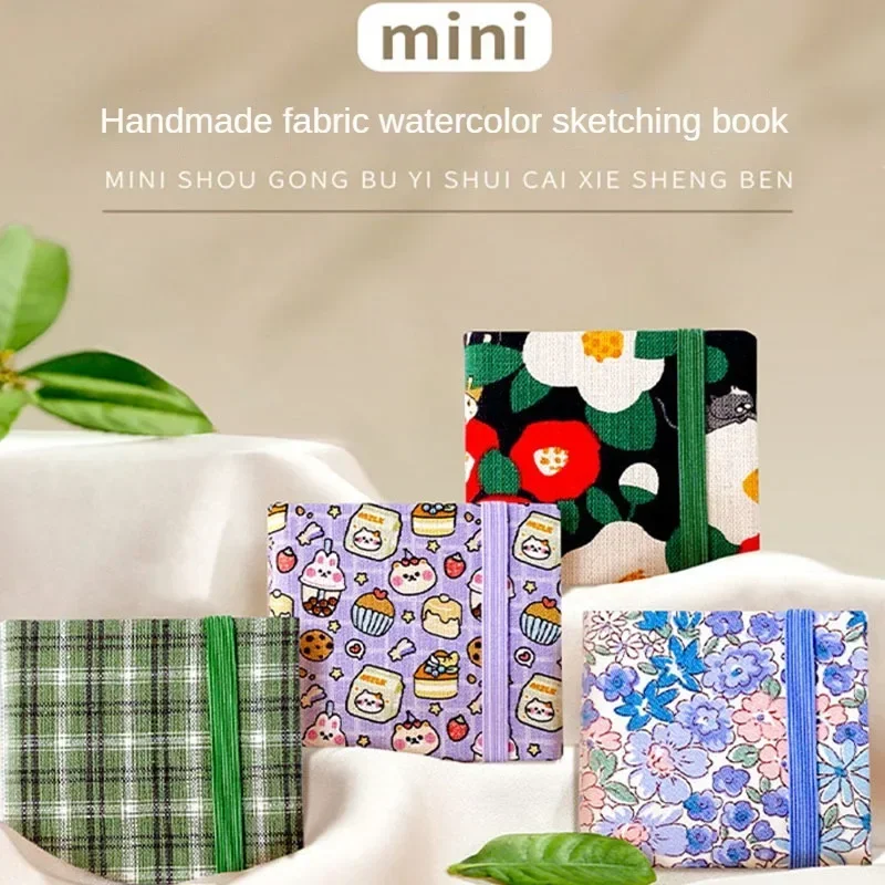 Mini Fabric Watercolor Book 60*60mm Hand Account Book Drawing For Art Students Portable Sketchbook Picture drawing sketchbook