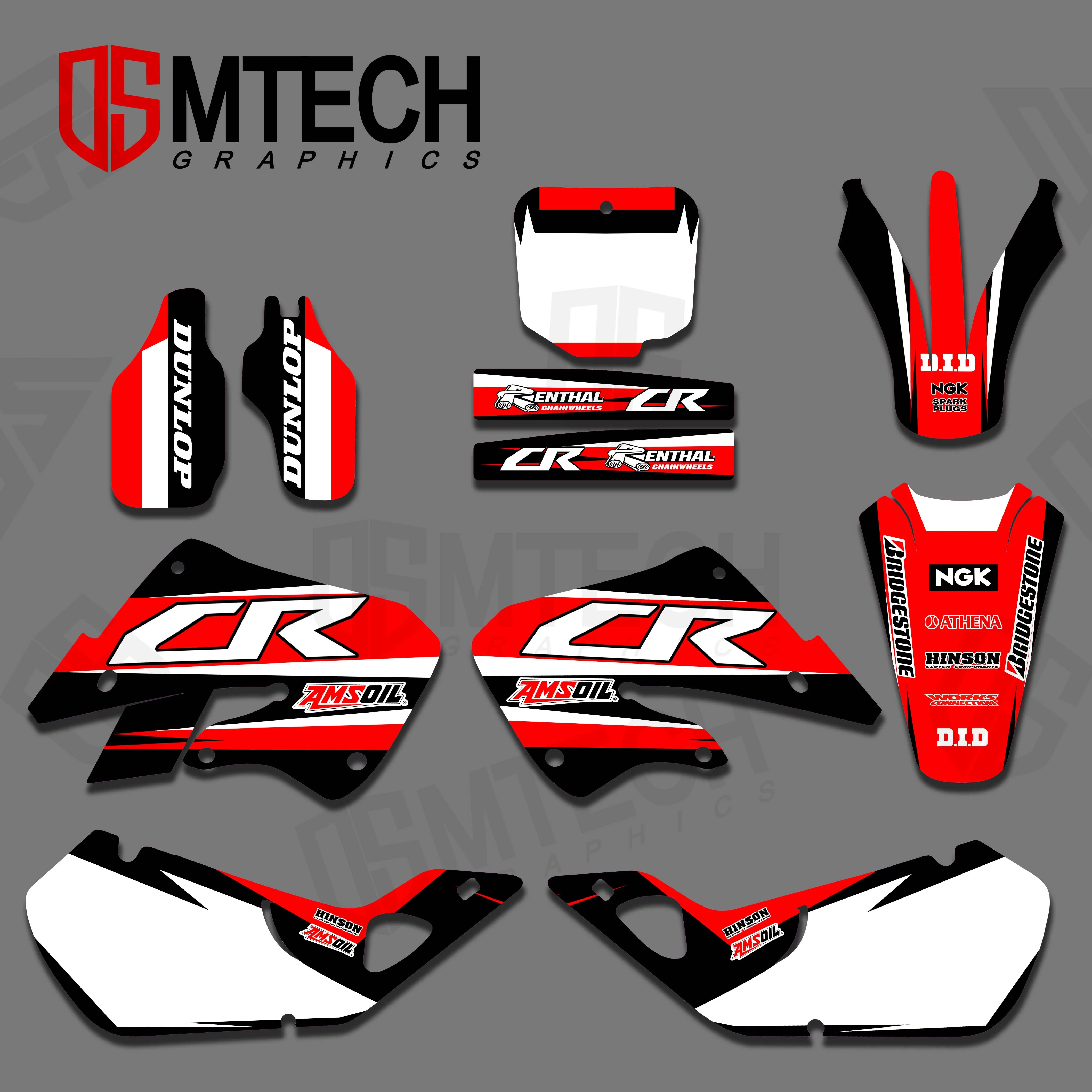 DSMTECH Nen Style Red &White TEAM DECALS GRAPHICS & BACKGROUNDS Stickers For Honda CR125 CR250 1997 1998 1999 CR 125 250 коврики eva skyway honda civic 4d 1997 1999 s01705168