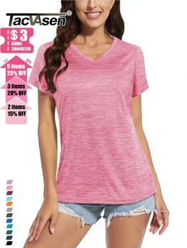 TACVASEN Summer Quick Dry V-Neck T-shirts Womens Short Sleeve Workout T-shirts Athletic Pullover Tops Lightweight Casual Sport T 1
