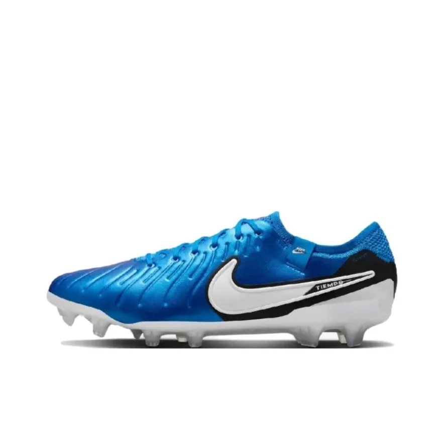 NIKE Tiempo Legend 10 Elite FG Low-Top Men football boots winter Cushioning rebound Soccer shoes Light and flexible sneaker blue