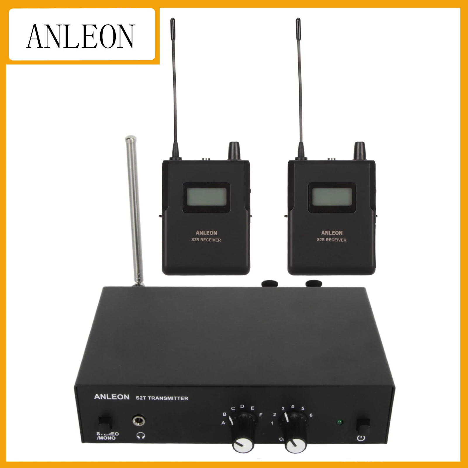 Wireless In Ear Monitor System 670-680MHZ 526-535MHZ 2 Receivers