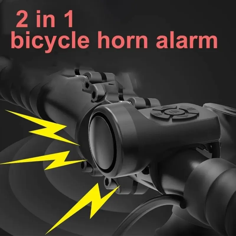 Electric Bike Horn Bicycle Bell Cycling Horn 4 Sound Modes Vibration Alarm Rechargeable Waterproof Smart Mountain Bicycle Accessories
