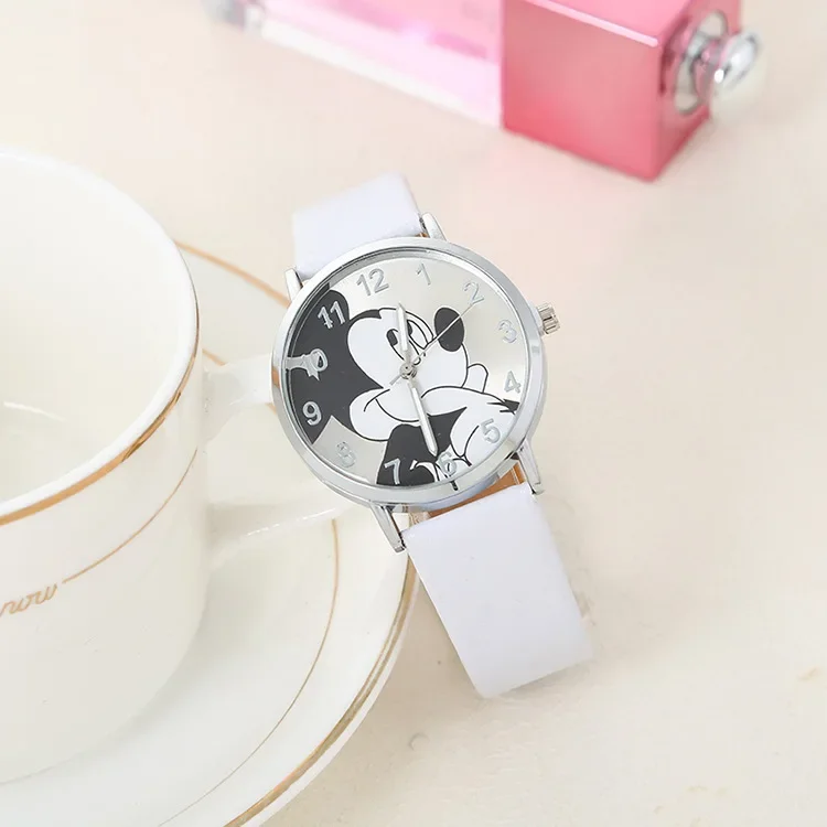 Disney Fashion Mickey Stainless Steel Casual Quartz Watch for Women Men Dress Gift Mickey Mouse Brand