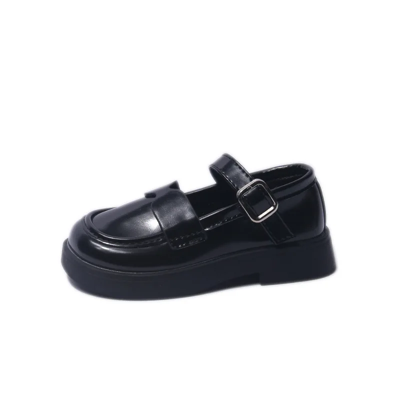 Spring New British Style Loafers Round Toe Girls Hook & Loop Simple Solid Beige Leather Shoes for School Children Fashion leather shoes,girls shoes,girls flats