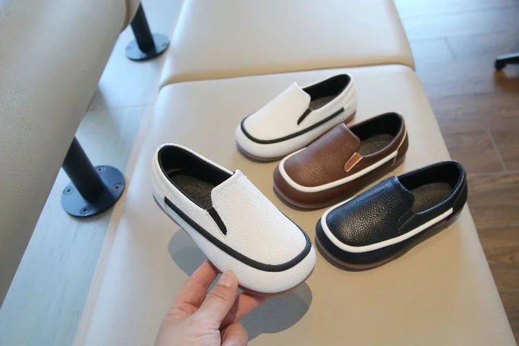 Description Picture 4 of itemBoys Casual Shoes for Toddlers Children Fashion Classic PU Leather Slip-on Kids Flats All-match Loafers British Style Soft Shoes