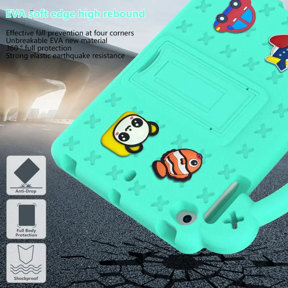 Children's Shockproof Cartoon Bear Tablet Case, EVA Foam Protection, 7.9-Inch