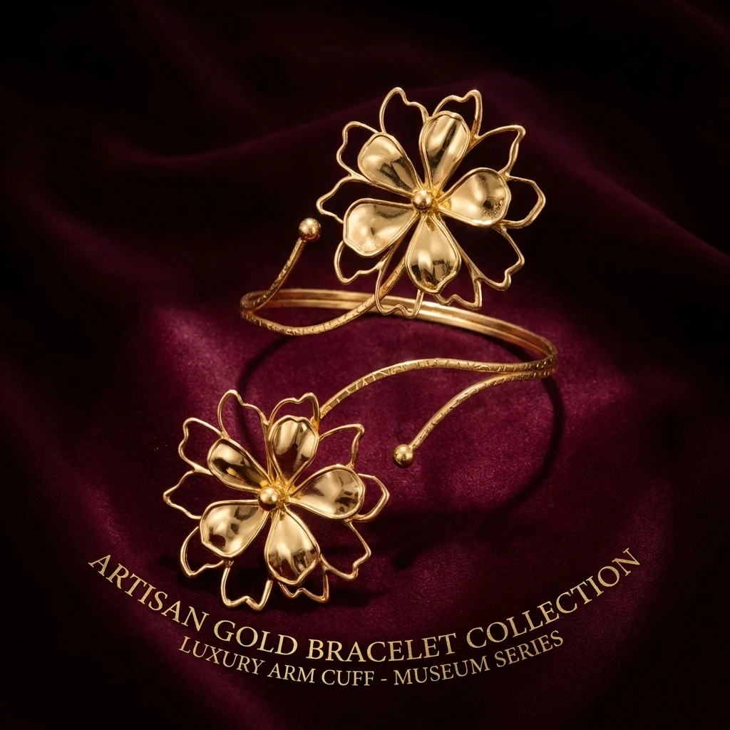 Modisches Mehrfarbiges Hohles Blumen-Armband für Frauen Metall-Spiral-Geometrisches Armreif-Design Festtags- und Party-Schmuck – Detail 5