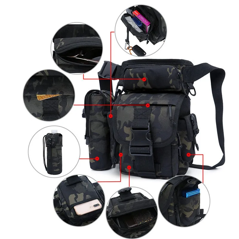 Outdoor Leg Bag Waist Bag Waterproof Mountaineering High Strength Durable Tactical Military Drop  With Water Bottle Case