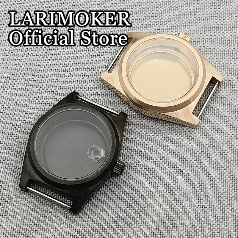 LARIMOKER 아치형 유리 평면 케이스, NH34 NH35 ETA2824 PT5000, Miyota 9015 Moveme, 38 mm