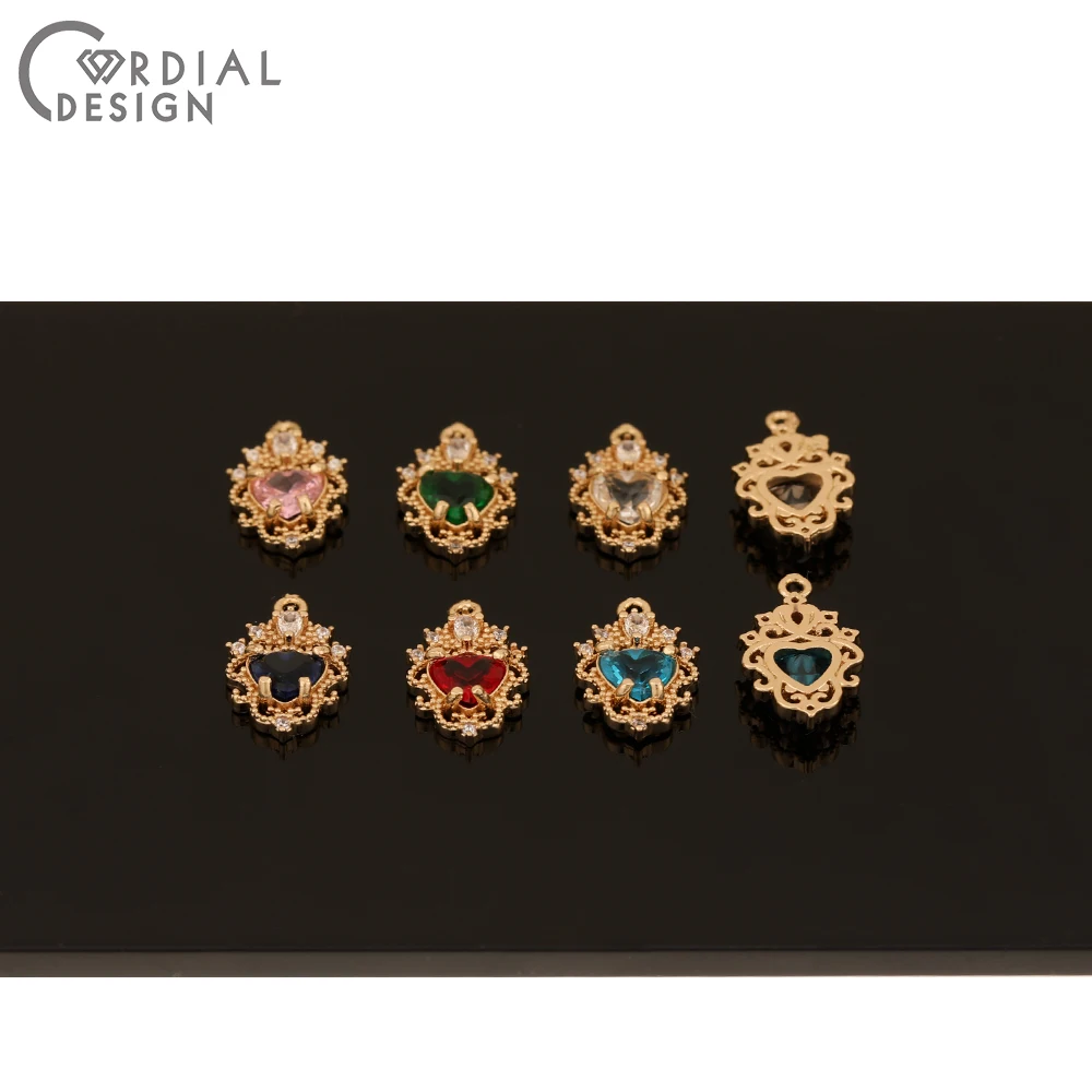 Cordial Design 50Pcs 11*18MM Earrings Accessories/Crystal Pendant/DIY Charms/Heart Shape/Jewelry Finding & Components/Hand Made - cordial