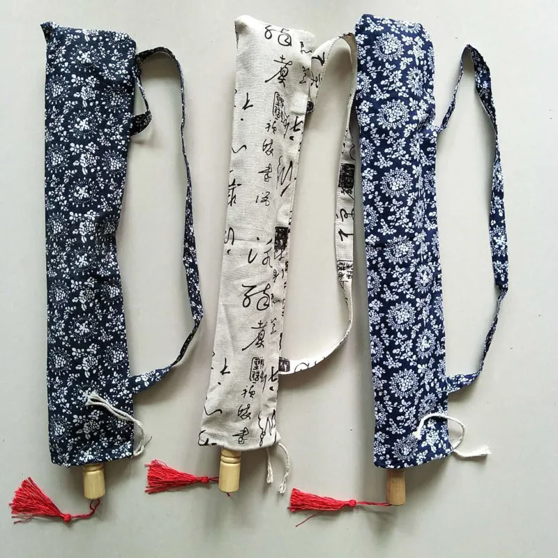 Oil Paper Umbrella Garden Bag Blue And White Porcelain Umbrella Cover Performance Portable Cloth Straight Handle Chinese umbrella cover folding umbrella