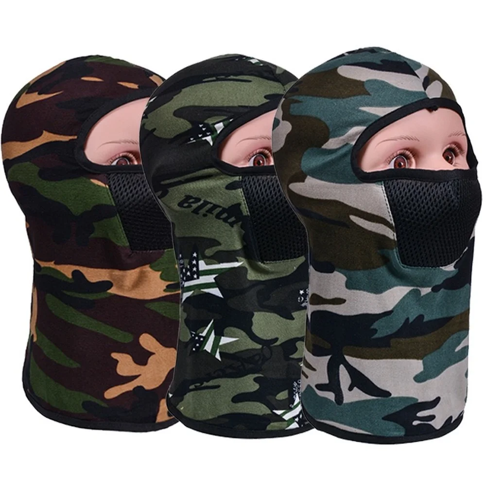 

Children Riding Camouflage Masks Summer Outdoor Hooded Masks Flag Printed All-inclusive Sports Spandex Headgear