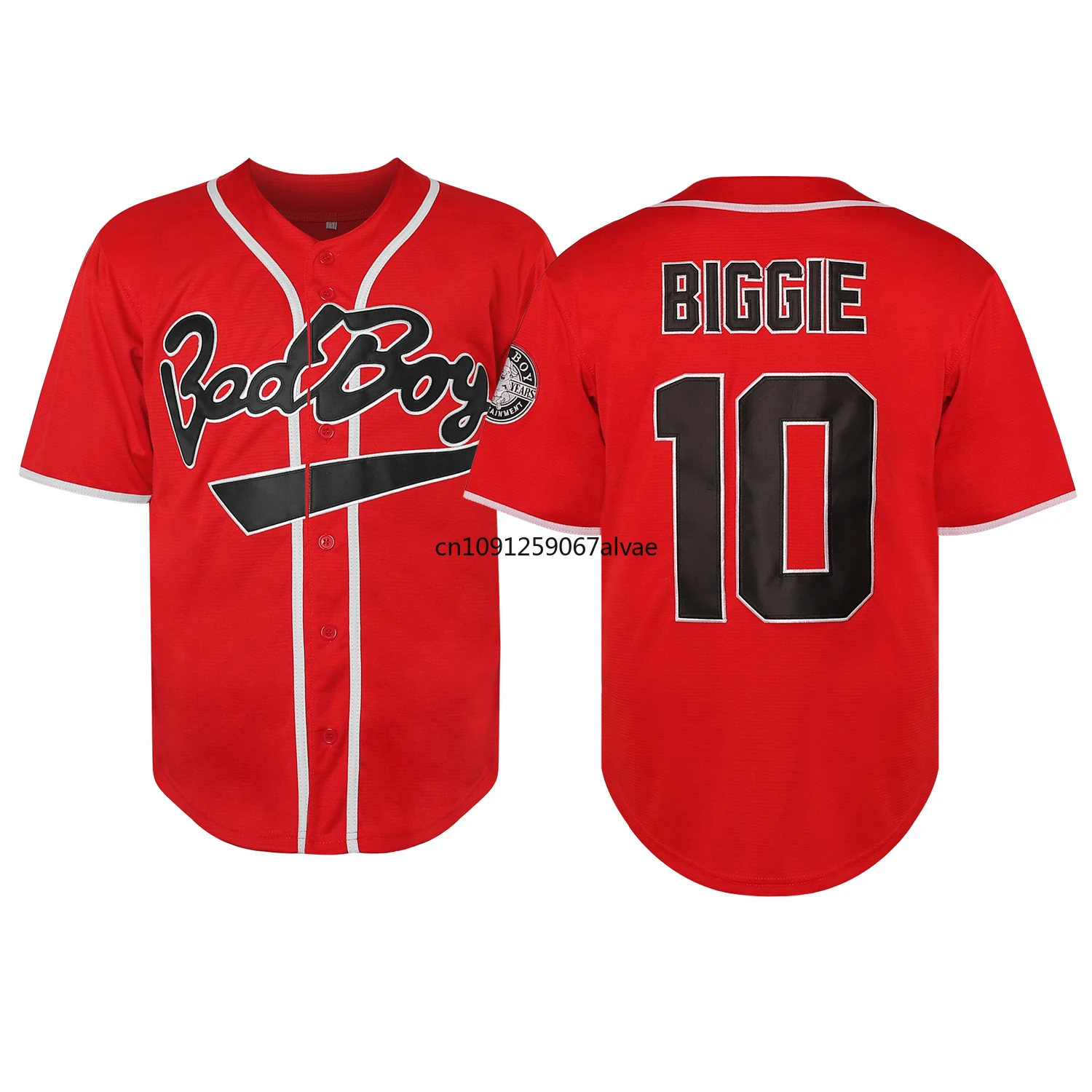 Biggie Smalls Baseball Jersey 10 Badboy Baseball Jersey BG Movie Mens Shirt Cosplay Clothing All Stitched Us Size S-XXXL