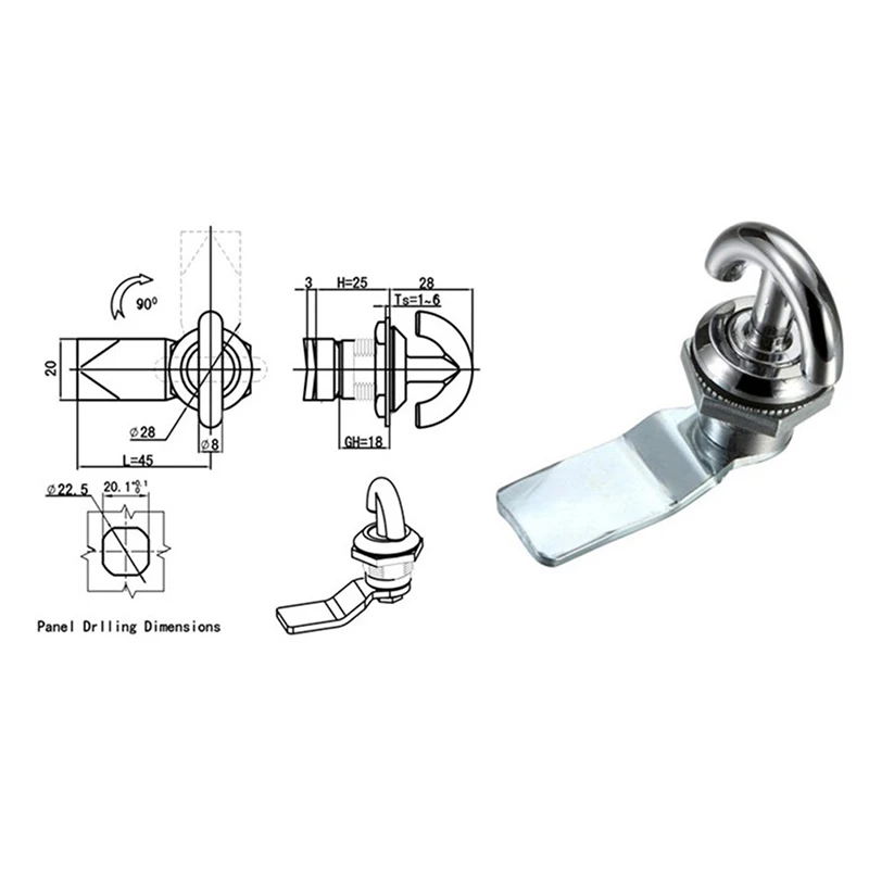 Keyless Cabinet Cam Lock For Box Cupboard Locker Yacht Car Bathroom Window